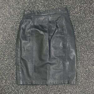 Express Black Leather Pencil Skirt. Timeless. Great shape.